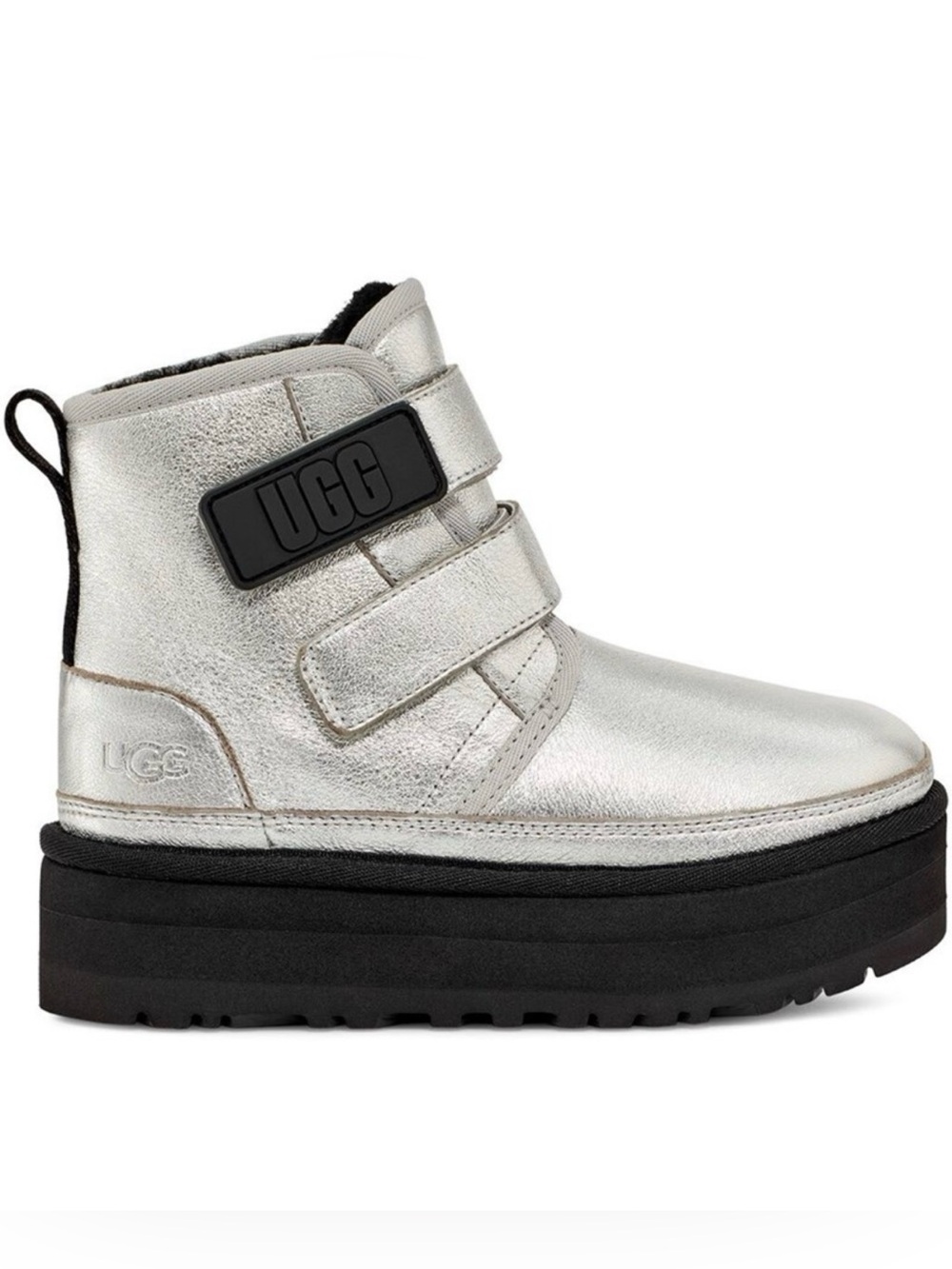 UGG Neumel Platform Girl’s Women’s Silver Chukka Ankle Boots Size W 8 K 6 NWT